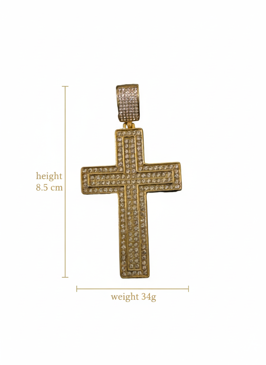Cross pendant/ gold with black