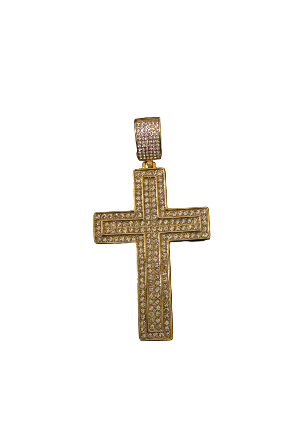 Cross pendant/ gold with black