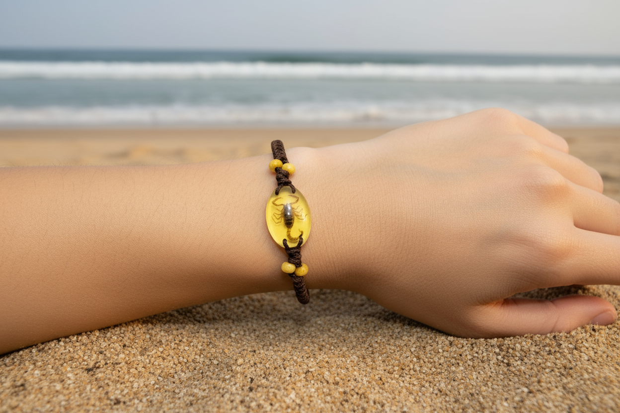 Scorpion/Handwoven Bracelet /real bug/glow in dark 蝎子/手链