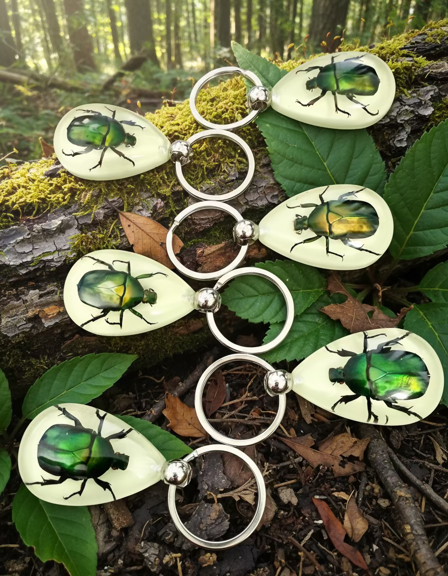 Beetle bug Keychain/ real bug/甲虫/金龟子/匙扣