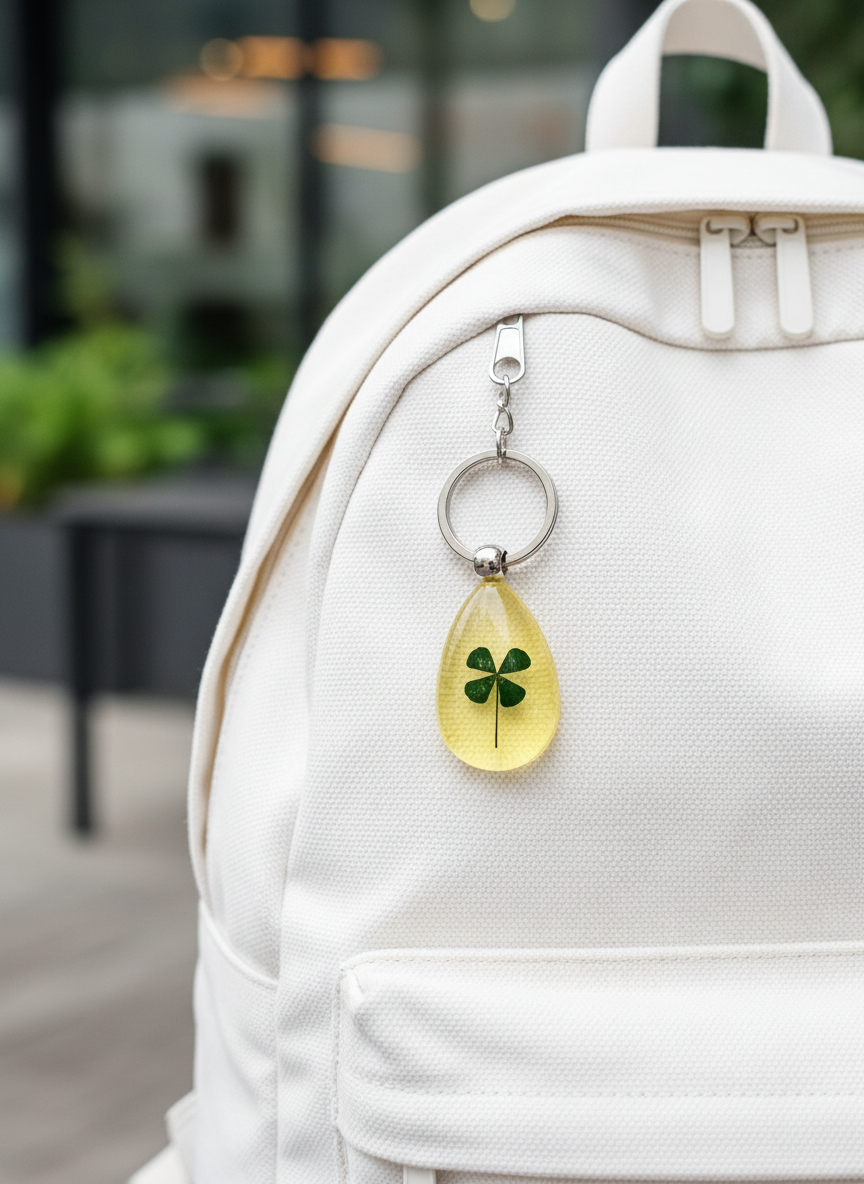 Four-leaf clover/Glow in dark/Flower Keychain/Lucky keychain四叶草/幸運匙扣