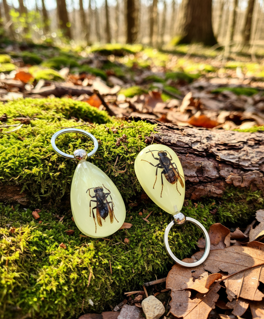 glow in dark Keychain /Real bug keychain/Wasp大黃蜂/匙扣