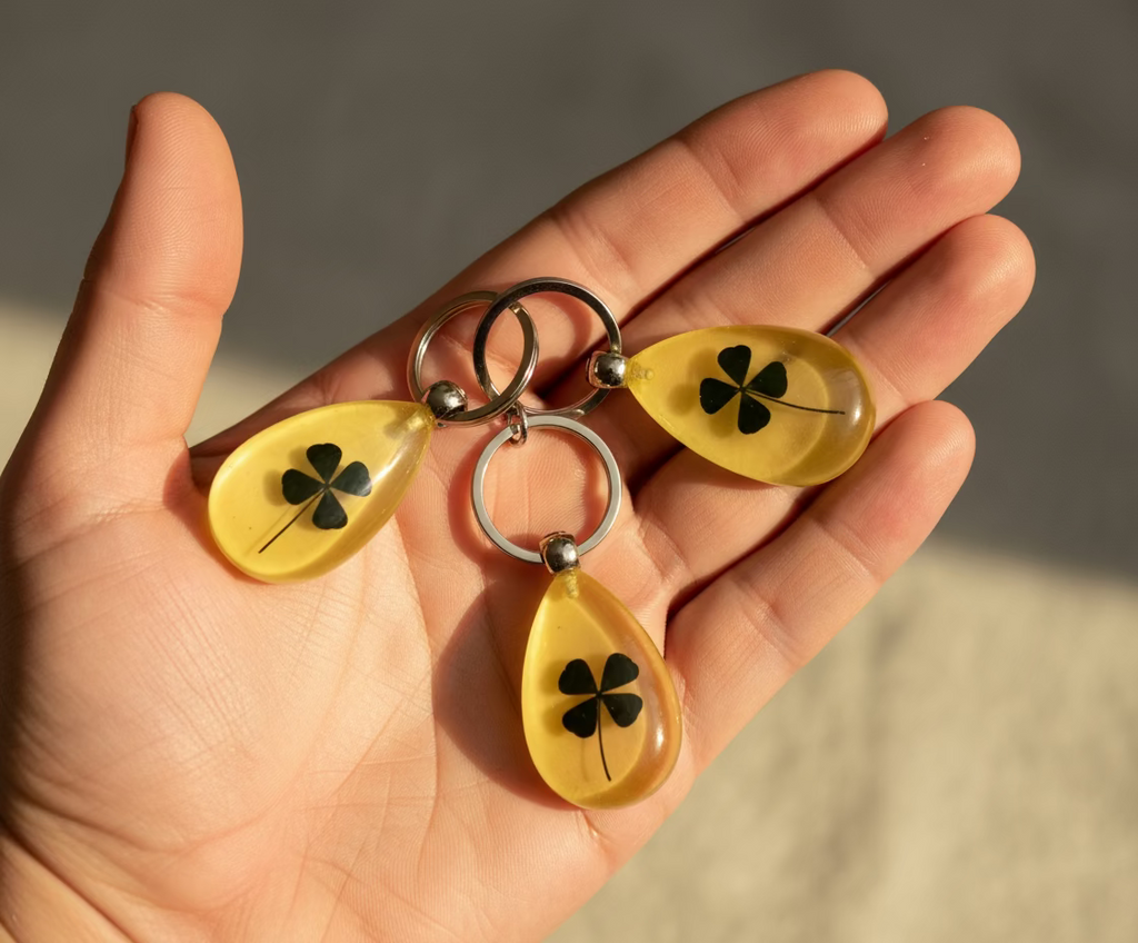 Four-leaf clover/Glow in dark/Flower Keychain/Lucky keychain四叶草/幸運匙扣