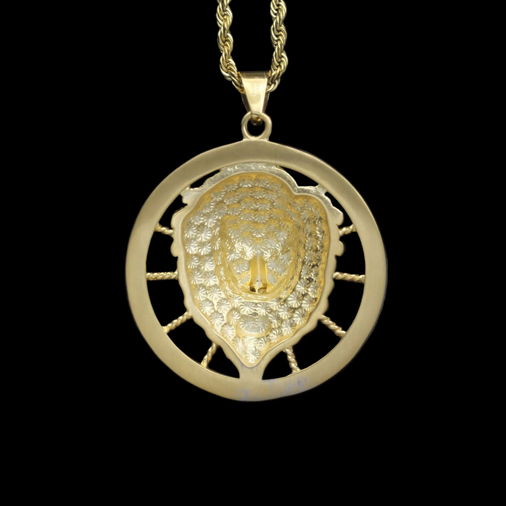 Extra-Large Diamond-Embellished Lion King Head Pendant