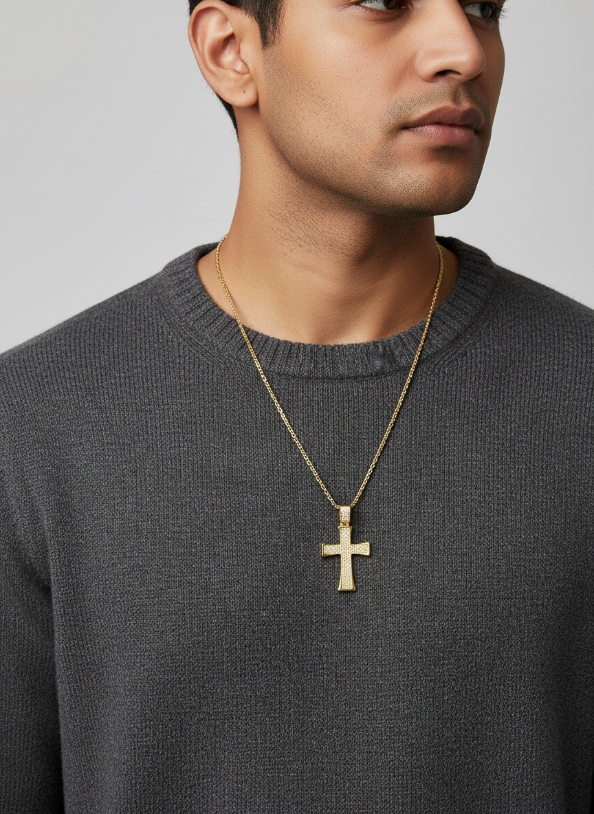 Cross with rhinestones