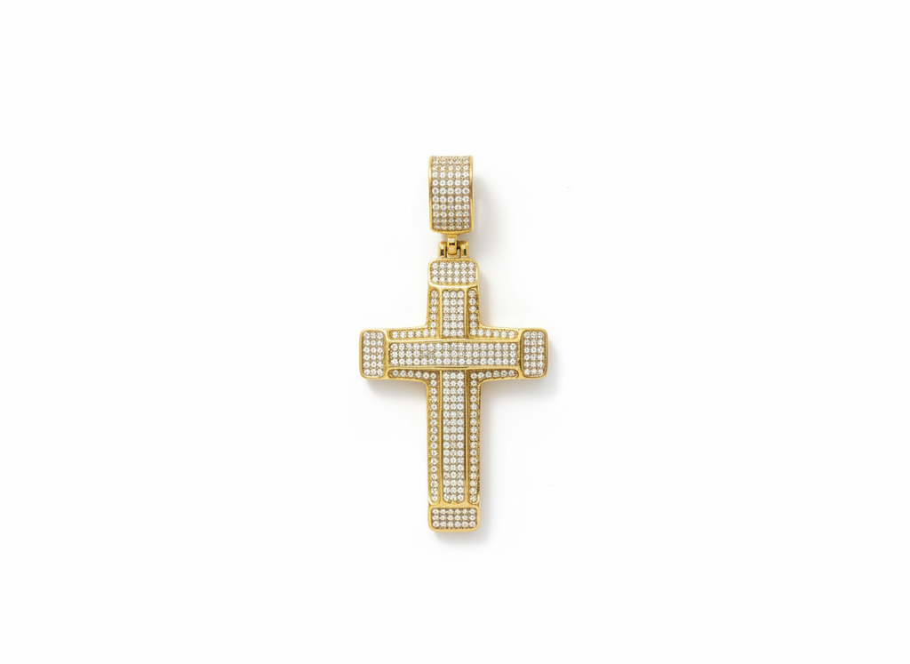 Cross pendant with stones