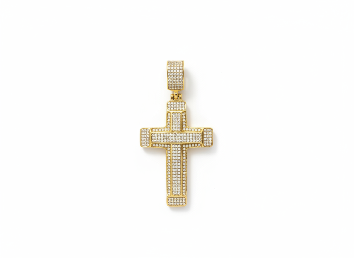 Cross pendant with stones