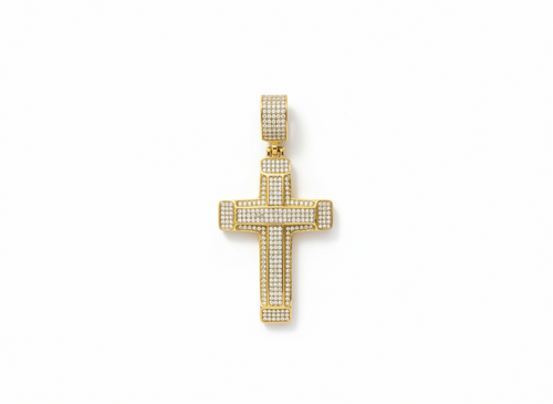 Cross pendant with stones