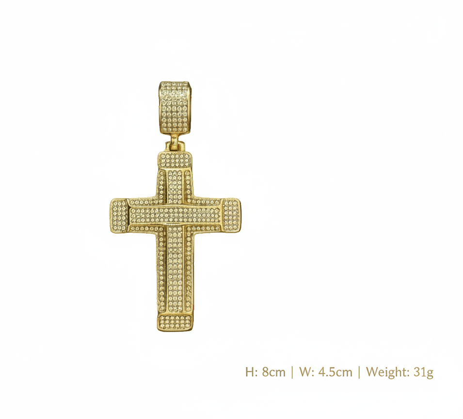 Cross pendant with stones